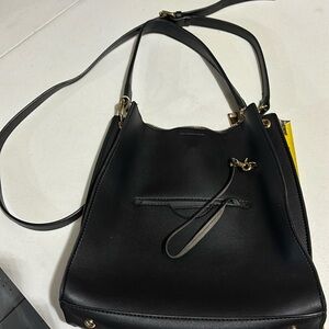 Shoulder strap/cross body black purse